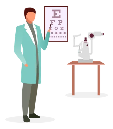 Doctor with snellen eye chart  Illustration