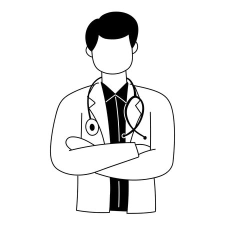 Doctor with stethoscope  Illustration