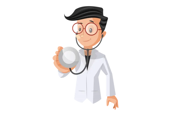 Doctor with Stethoscope  Illustration
