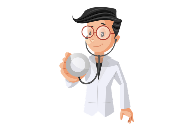Doctor with Stethoscope  イラスト