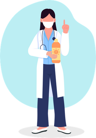 Doctor with sunscreen lotion Illustration