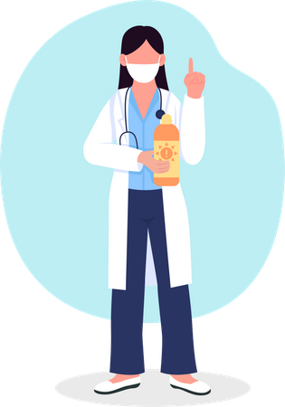 Doctor with sunscreen lotion  Illustration