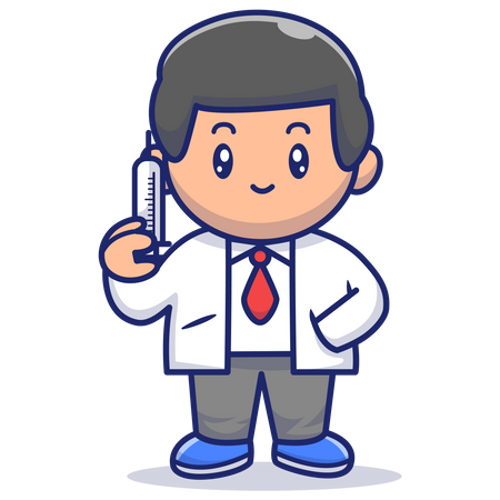 Doctor with thermometer Illustration