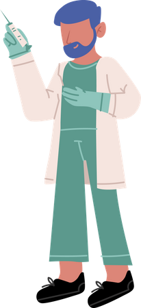 Doctor with vaccine syringe  Illustration