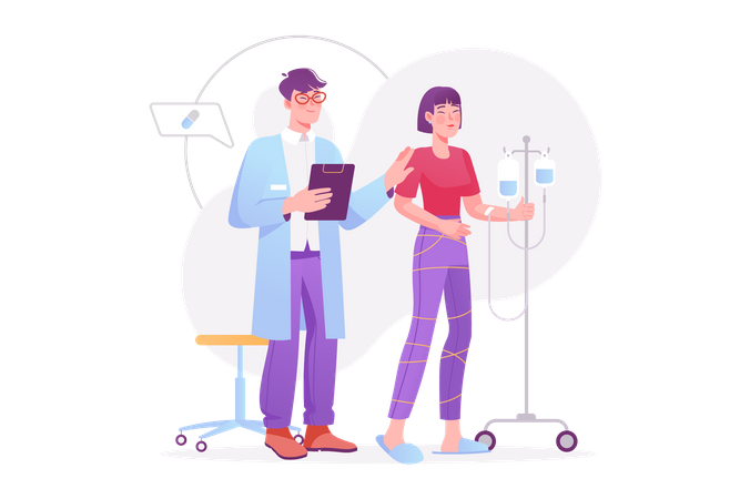 Doctor with woman patient  Illustration
