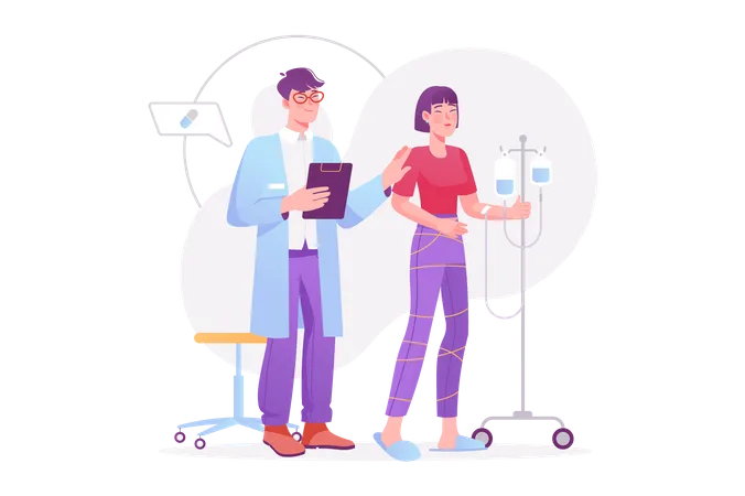 Doctor with woman patient  Illustration