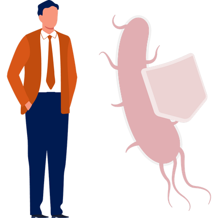 Doctor working on virus protection  Illustration