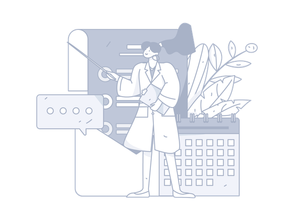 Doctor working with medical schedule  Illustration