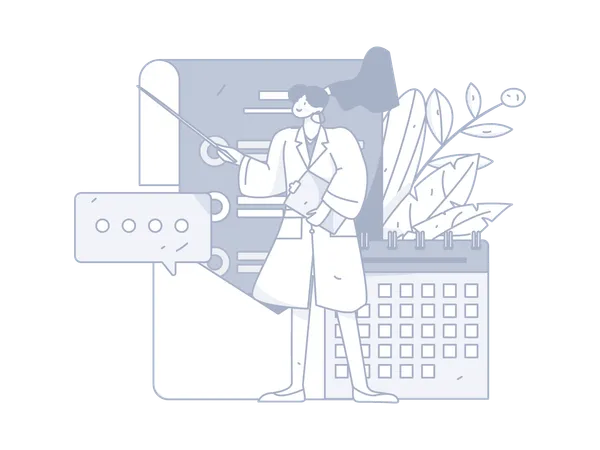 Doctor working with medical schedule  Illustration