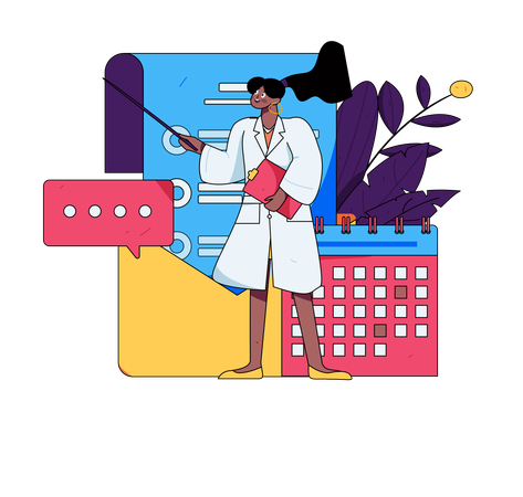 Doctor working with medical schedule  Illustration