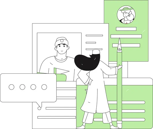 Doctor write medical report  Illustration