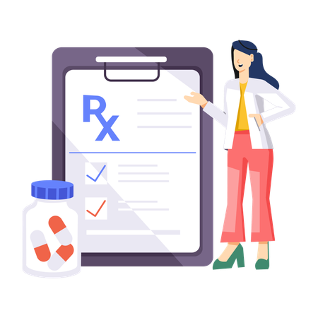 Doctor Write Medicine Prescription  Illustration