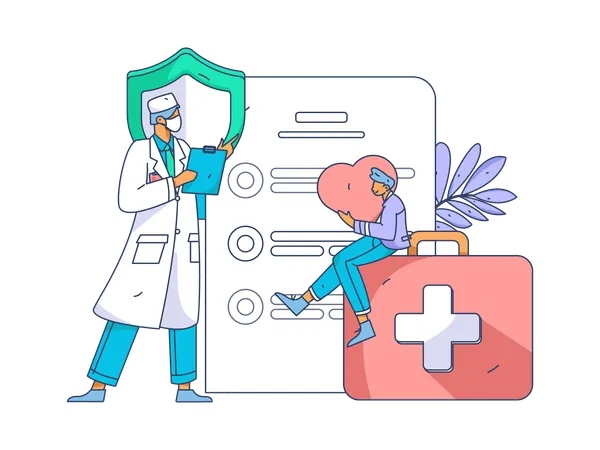 Doctor write prescription  Illustration
