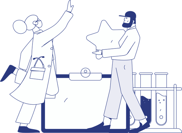 医師が処方箋を書く  イラスト