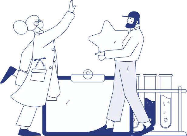 医師が処方箋を書く  イラスト