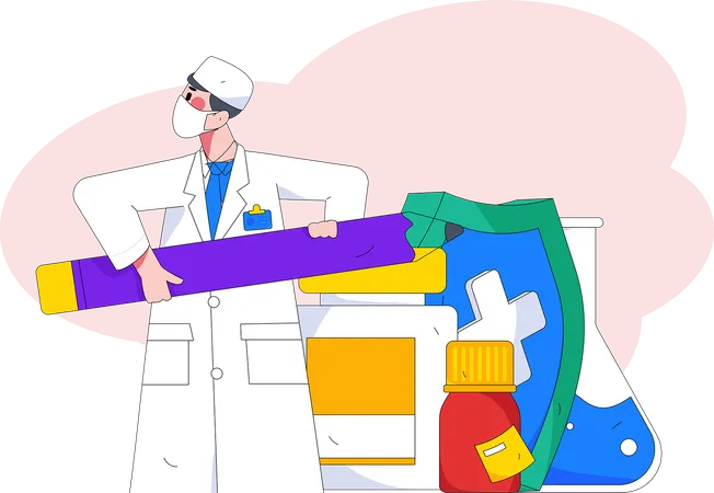 Doctor write prescription  Illustration