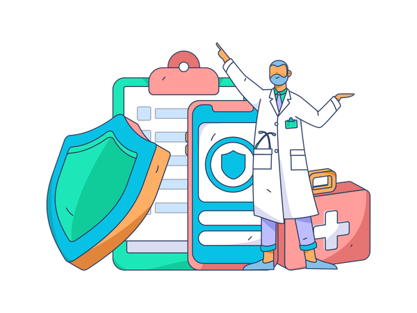 Doctor write prescription  Illustration