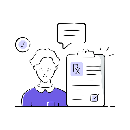 Doctor writes Medical Prescription  Illustration