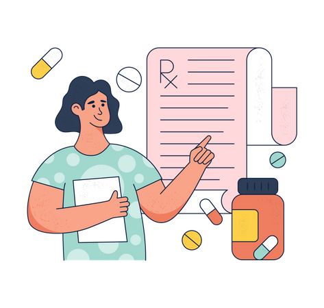 Doctor Writing Prescription  Illustration