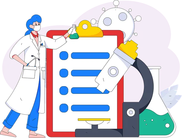 Verificación médica Informe médico  Ilustración