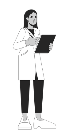 Doctora con portapapeles  Ilustración
