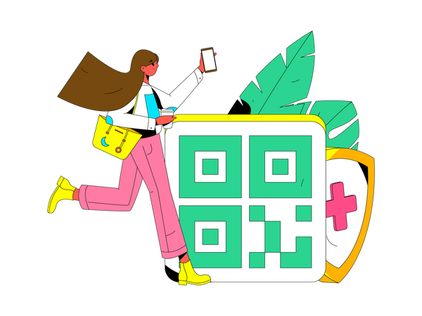 Doctora dando medicamentos en línea  Ilustración