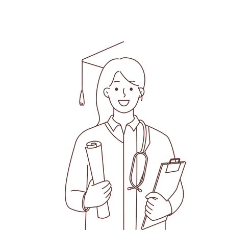 Doctora graduada  Ilustración