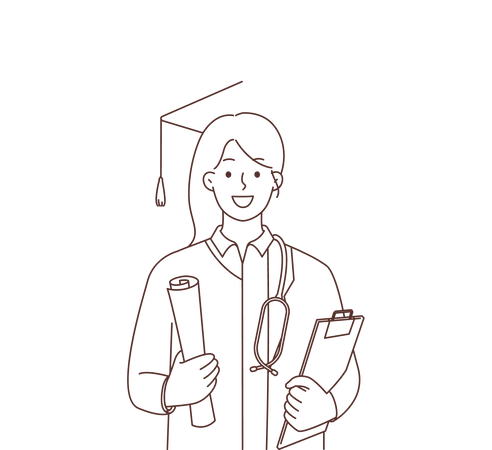 Doctora graduada  Ilustración