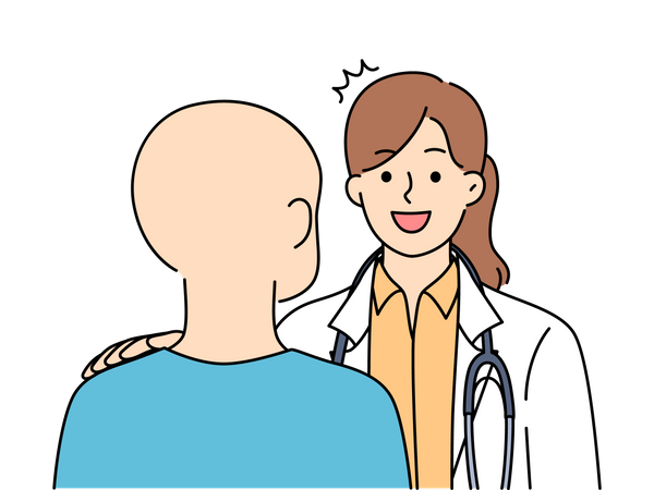Doctora hablando con el paciente  Ilustración