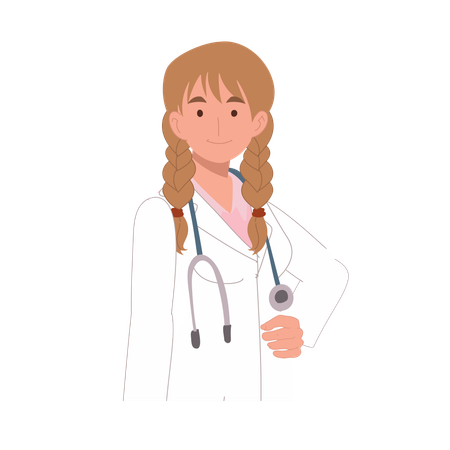 Médico femenino, médico practicante, médico en uniforme  Ilustración