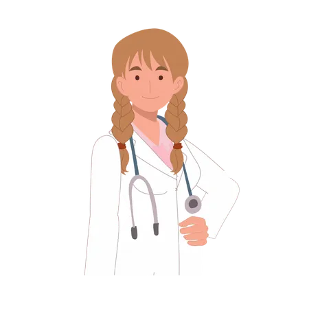 Médico femenino, médico practicante, médico en uniforme  Ilustración