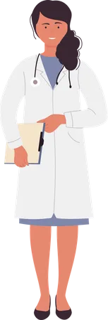Doctora sosteniendo el expediente del paciente  Ilustración