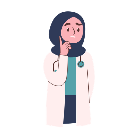 Doctora usa hijab  Ilustración