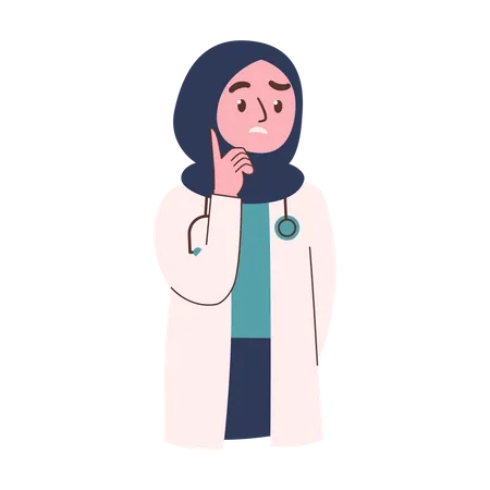 Doctora usa hijab  Ilustración