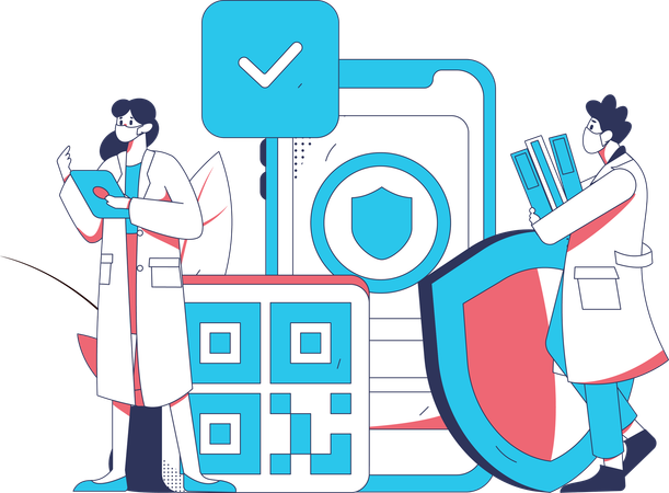 Doctors accept online payment  Illustration