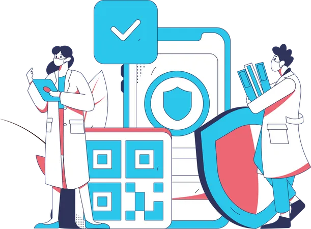 Doctors accept online payment  Illustration