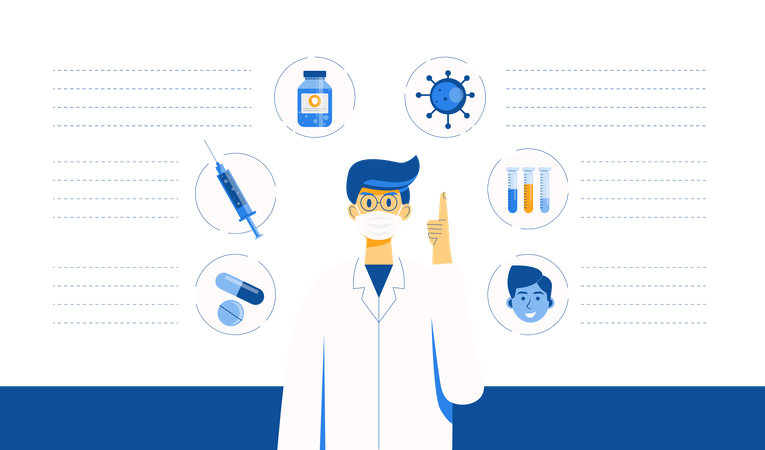 Doctors advising covid vaccine  Illustration