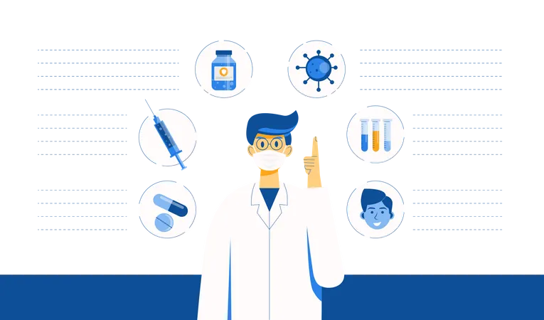 Doctors advising covid vaccine  Illustration