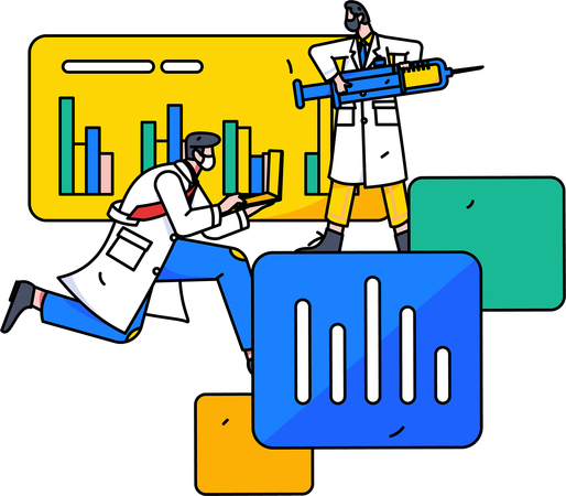 Doctors analyzing report of patient  Illustration