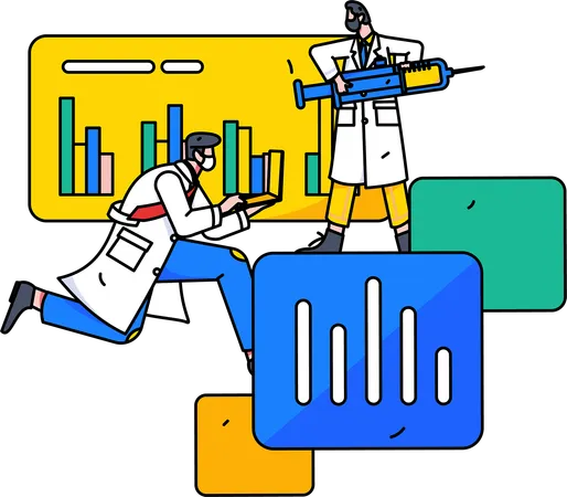 Doctors analyzing report of patient  Illustration