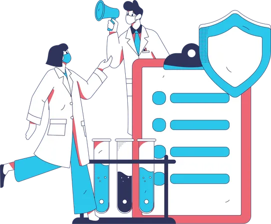 Doctors announces medical security for patients  Illustration