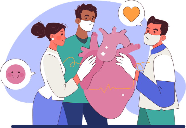 Doctors are carrying out heart surgery  Illustration