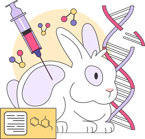 Doctors are experimenting on rabbit  Illustration