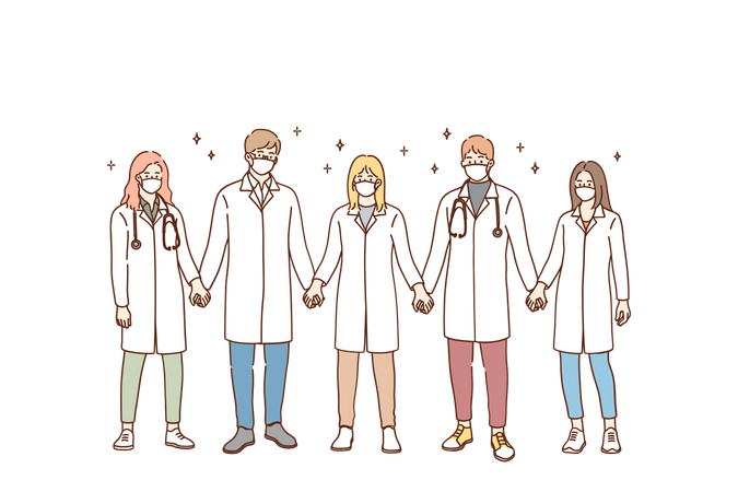 Doctors are ready to fight against disease  Illustration