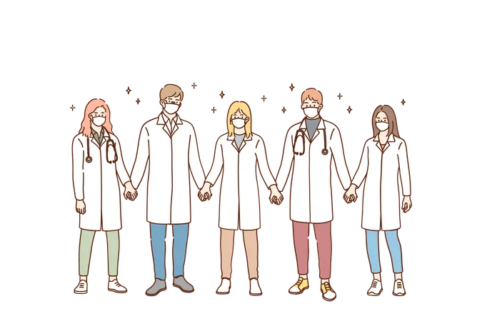 Doctors are ready to fight against disease  Illustration