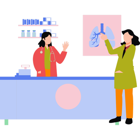 Doctors are talking about the lung report  Illustration