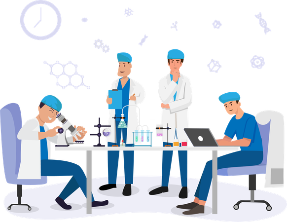 Doctors are testing blood samples  Illustration