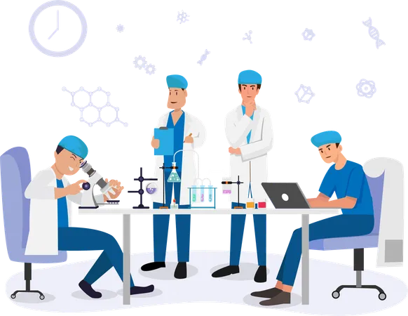 Doctors are testing blood samples  Illustration