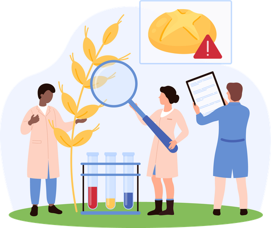 Doctors conduct lab experiment  Illustration