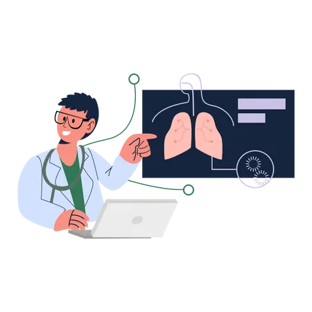 Doctors diagnosis lungs report Illustration